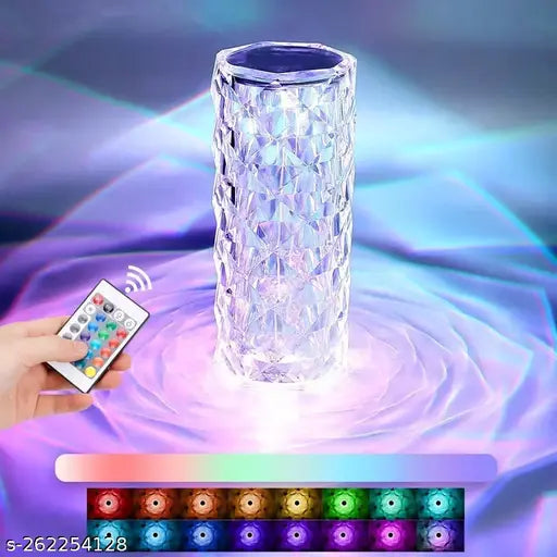 ✨ Crystal Diamond Touch Lamp – 16 Color LED Light | Romantic Ambience for Home & Gifting