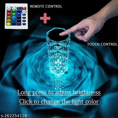 ✨ Crystal Diamond Touch Lamp – 16 Color LED Light | Romantic Ambience for Home & Gifting