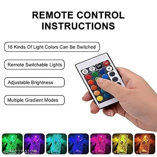 ✨ Crystal Diamond Touch Lamp – 16 Color LED Light | Romantic Ambience for Home & Gifting